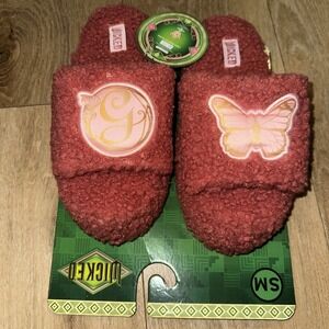 Wicked Movie Glinda/Galinda The Good Pink Princess Sherpa Slippers Small 5/6 NEW